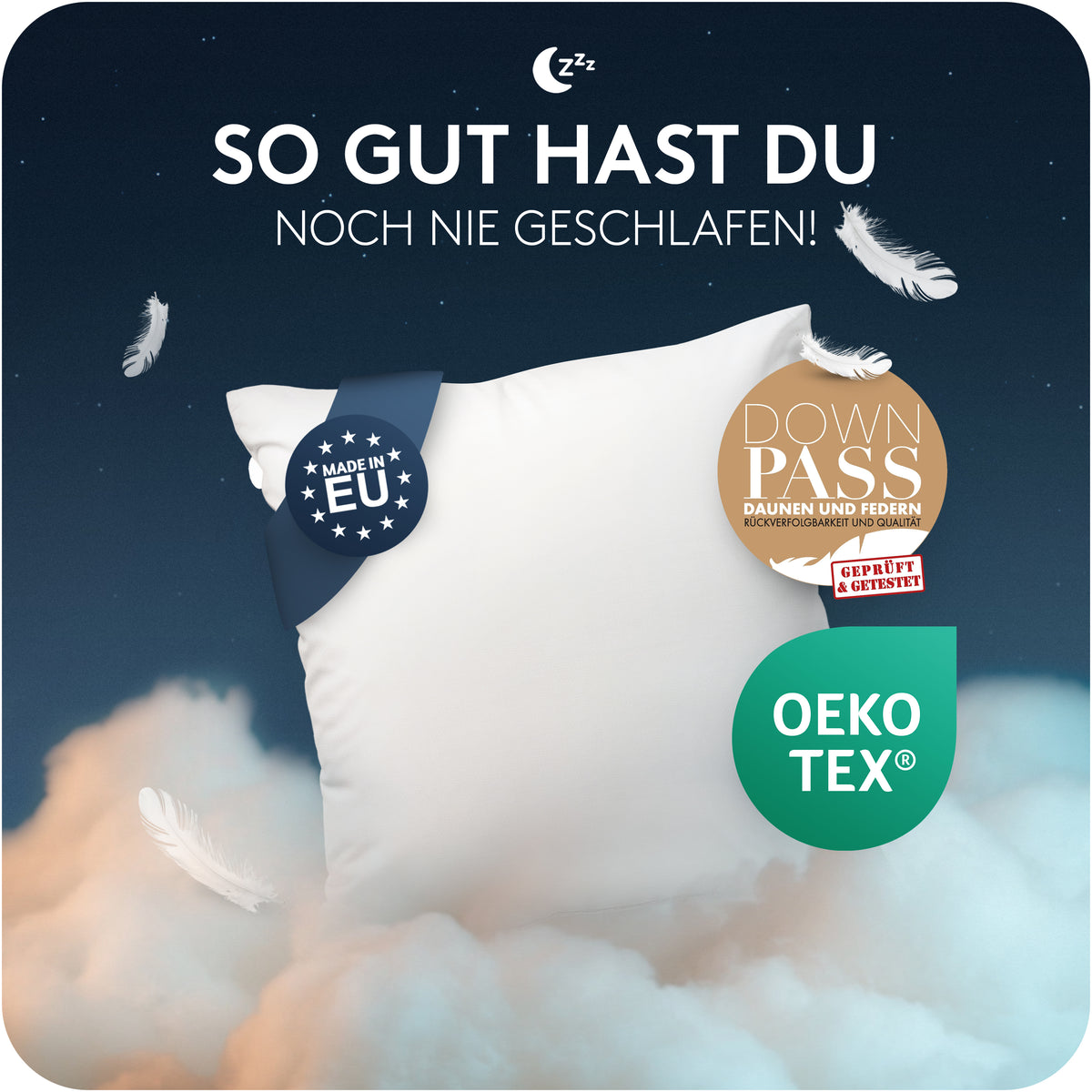 3-Kammern Daunenkissen