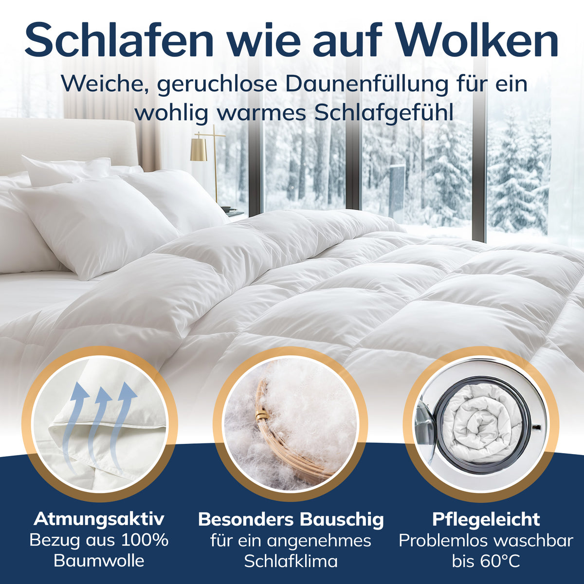 Daunen Bettdecke mit Federn